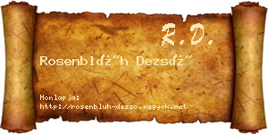 Rosenblüh Dezső névjegykártya